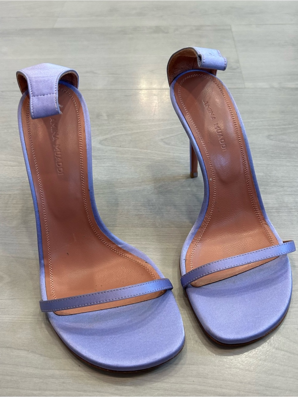 Lilac Satin Stiletto Sandals